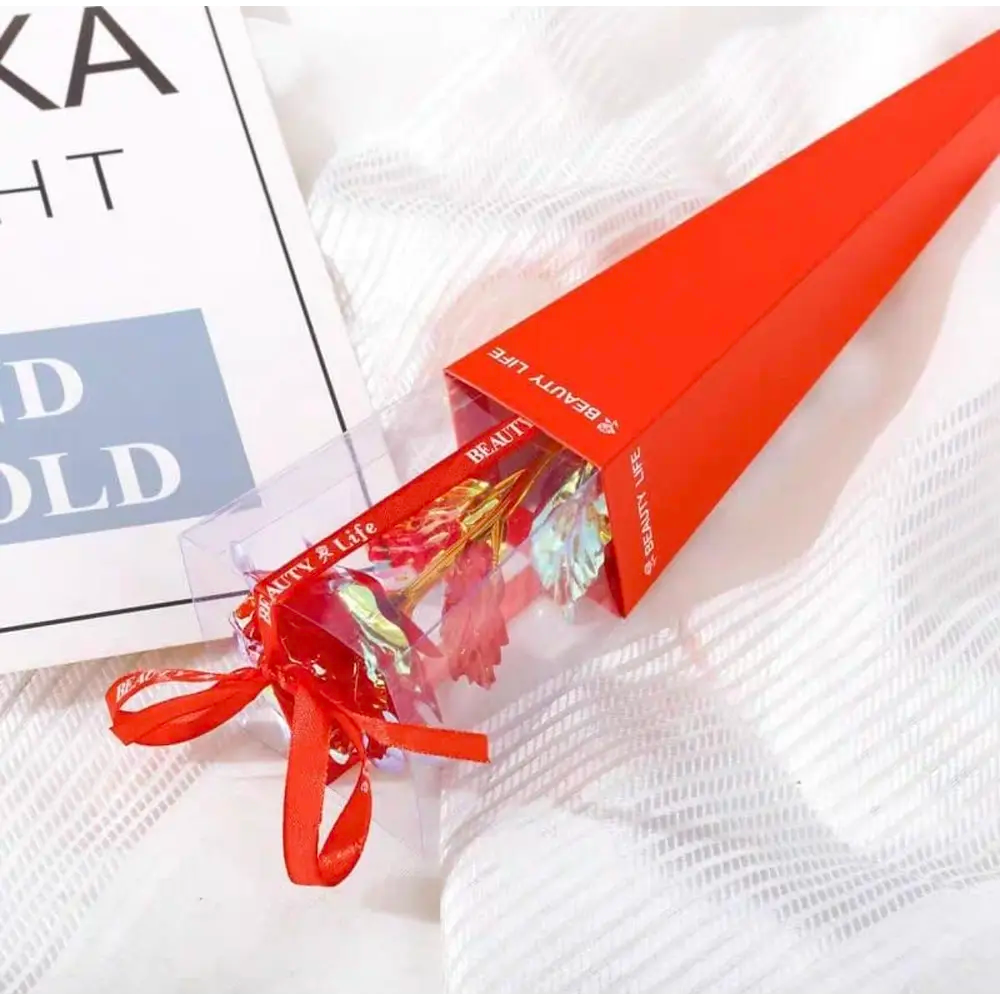 ⭐FLOR ARTIFICIAL TALLO COLOR ORO Y LUCES LED 40CM ⭐