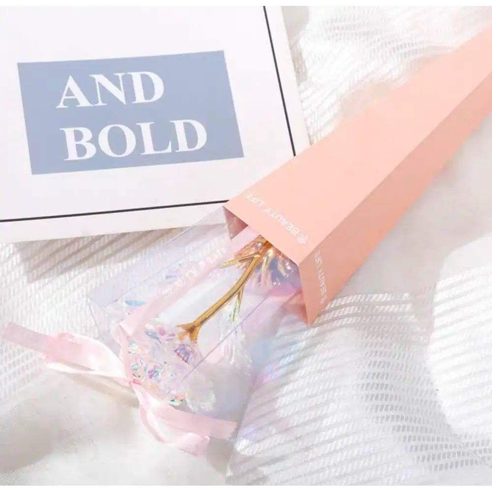 ⭐FLOR ARTIFICIAL TALLO COLOR ORO Y LUCES LED 40CM ⭐