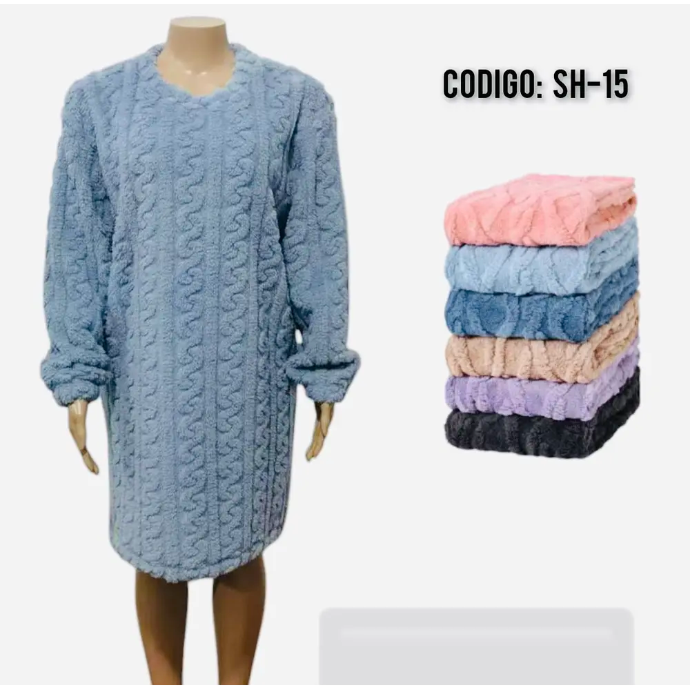 ⭐Pijama largo de Invierno Mujer, Trenzado Peludo Suave Talla M/L XL/2XL⭐