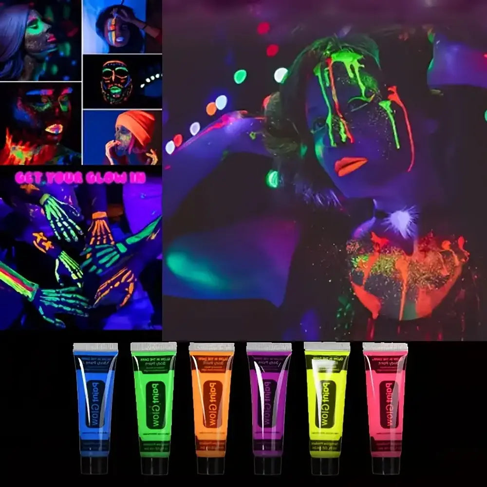 ⭐PINTURA NEÓN PARA ROSTRO Y CUERPO LAVABLE⭐