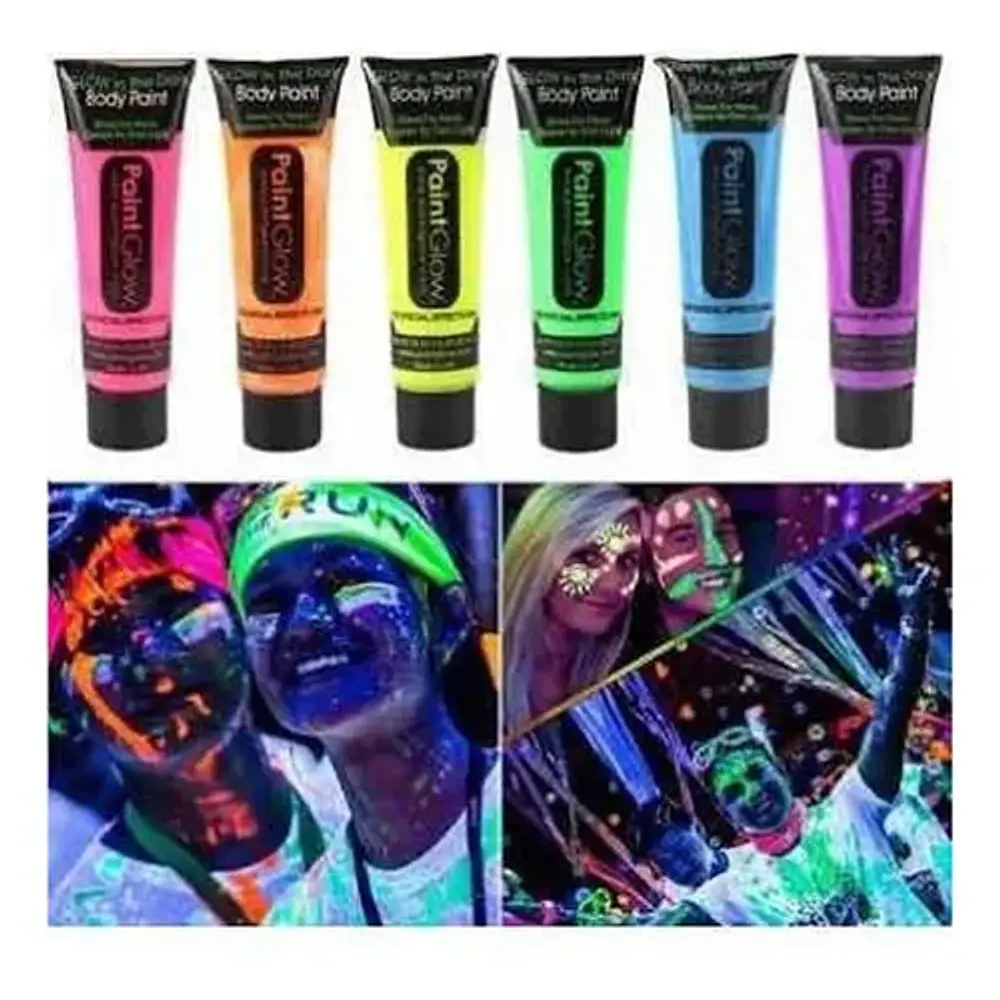 ⭐PINTURA NEÓN PARA ROSTRO Y CUERPO LAVABLE⭐