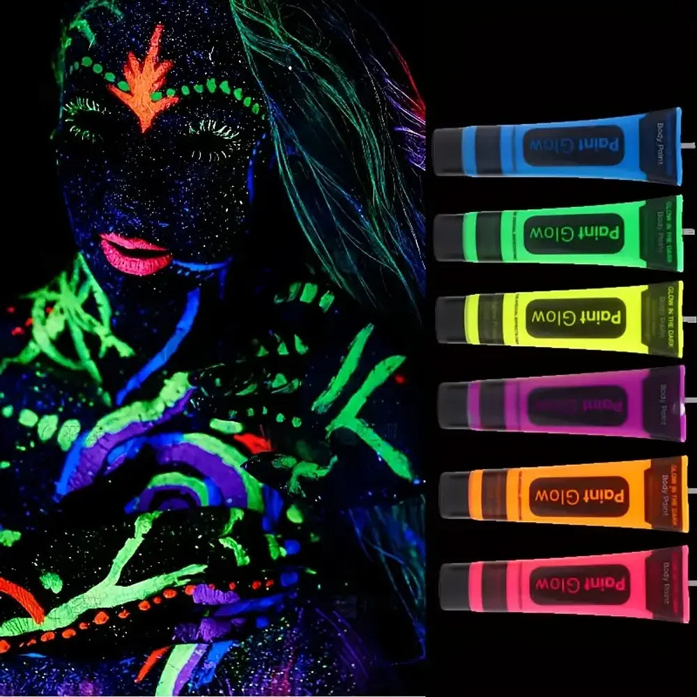 ⭐PINTURA NEÓN PARA ROSTRO Y CUERPO LAVABLE⭐