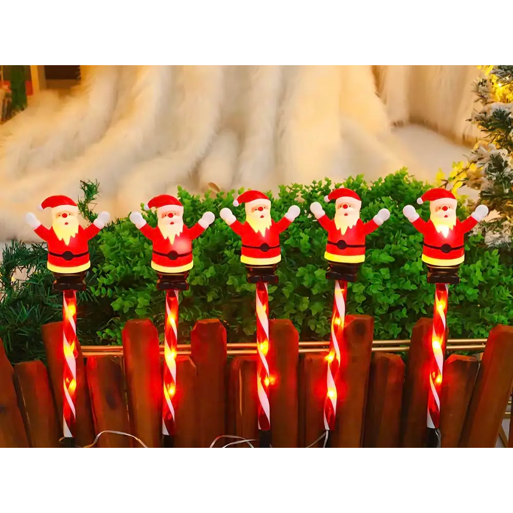 ⭐PACK 5 UNIDADES ADORNOS ESTACAS SOLARES NAVIDAD JARDÍN⭐