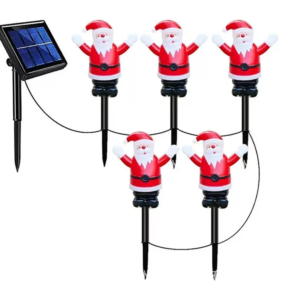 ⭐PACK 5 UNIDADES ADORNOS ESTACAS SOLARES NAVIDAD JARDÍN⭐