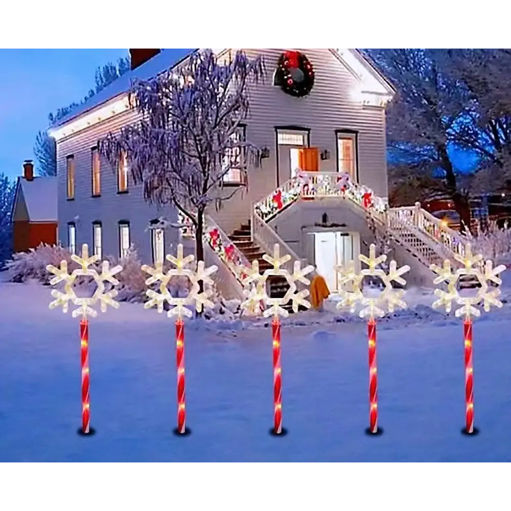 ⭐PACK 5 UNIDADES ADORNOS ESTACAS SOLARES NAVIDAD JARDÍN⭐