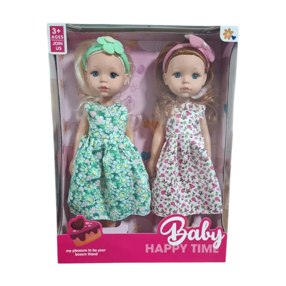 ⭐PACK 2 MUÑECAS REALISTAS BABY HAPPY TIME 33CM⭐