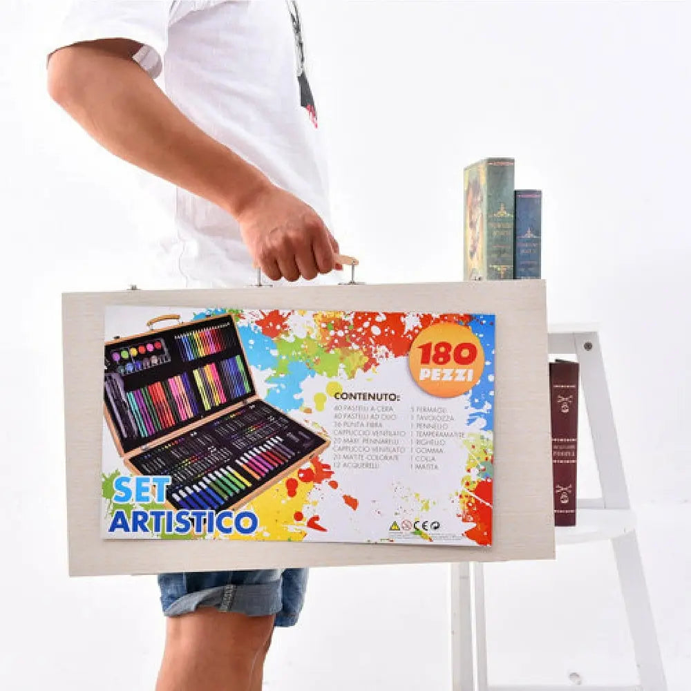 ⭐Set De Dibujo Y Pintura de Madera, Lápices Y Accesorios 180 Piezas⭐
