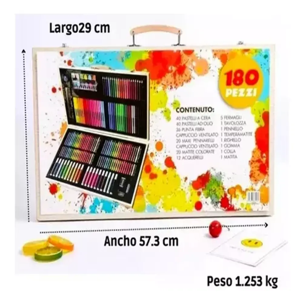 ⭐Set De Dibujo Y Pintura de Madera, Lápices Y Accesorios 180 Piezas⭐