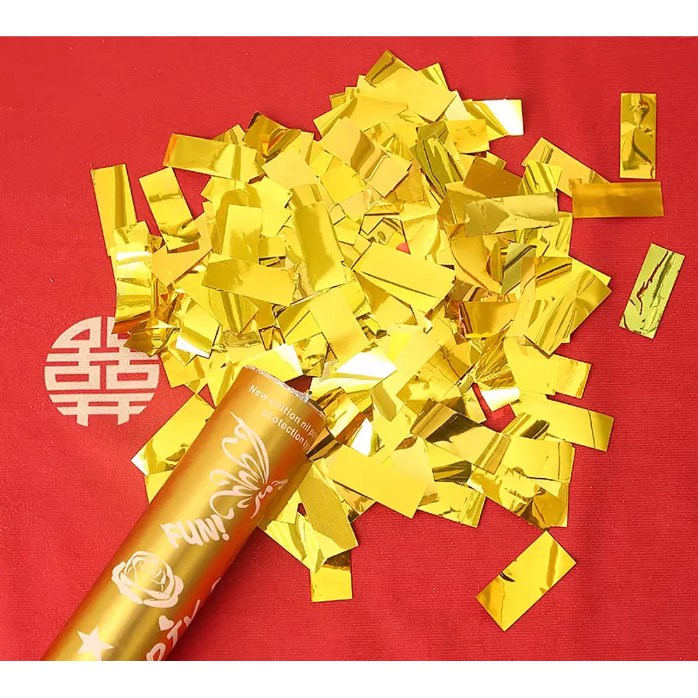 ⭐Lanzador de Confeti Dorado Tubo 40cm Cotillón Fiesta⭐