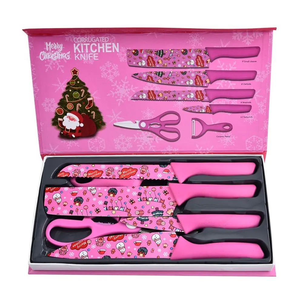 ⭐SET DE CUCHILLOS NAVIDEÑOS 6 PIEZAS GRANDE⭐