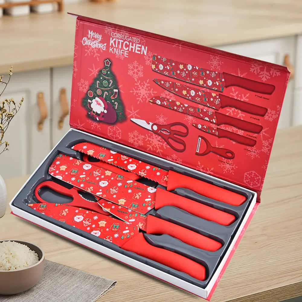 ⭐SET DE CUCHILLOS NAVIDEÑOS 6 PIEZAS GRANDE⭐