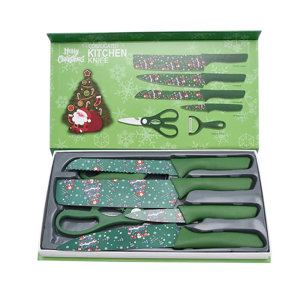⭐SET DE CUCHILLOS NAVIDEÑOS 6 PIEZAS GRANDE⭐
