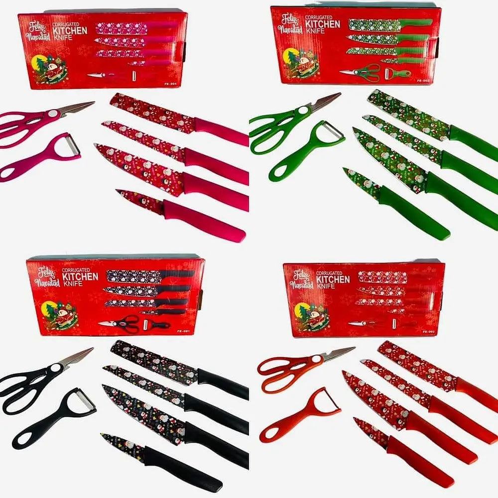 ⭐SET DE CUCHILLOS NAVIDEÑOS 6 PIEZAS GRANDE⭐