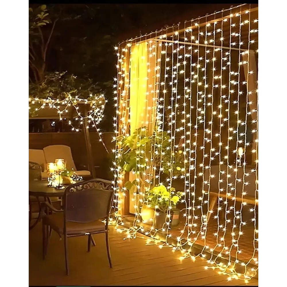 ⭐CORTINA DE LUCES 3x2 METROS CÁLIDA CON ENCHUFE⭐