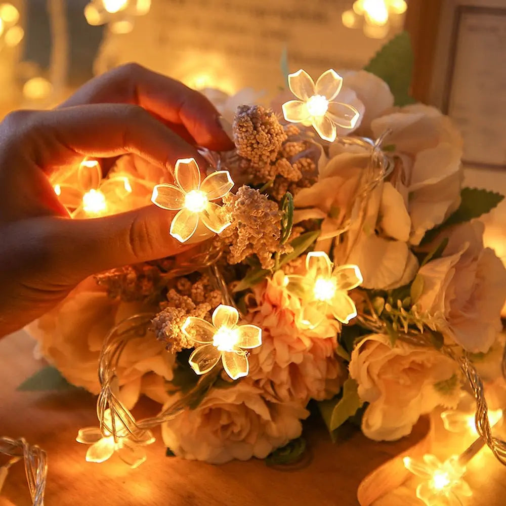 ⭐GUIRNALDA FLOR SOLAR 20 LED 6 METROS CALIDA⭐