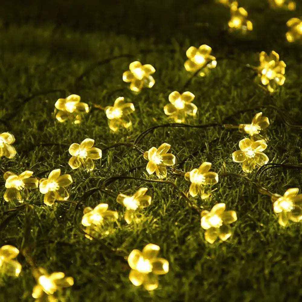 ⭐GUIRNALDA FLOR SOLAR 20 LED 6 METROS CALIDA⭐