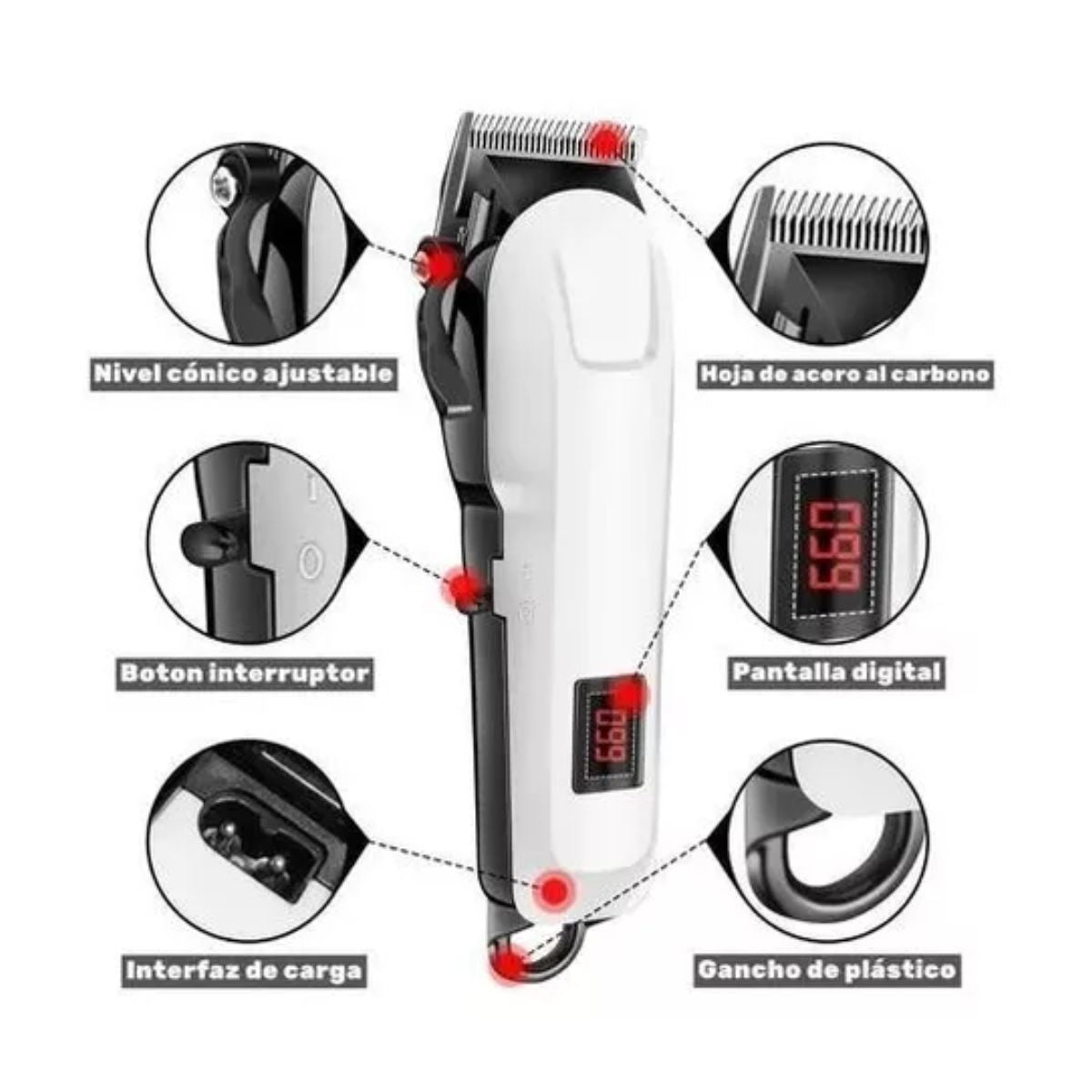 ⭐MAQUINA DE CORTAR PELO INALÁMBRICA RECARGABLE PROFESSIONAL⭐