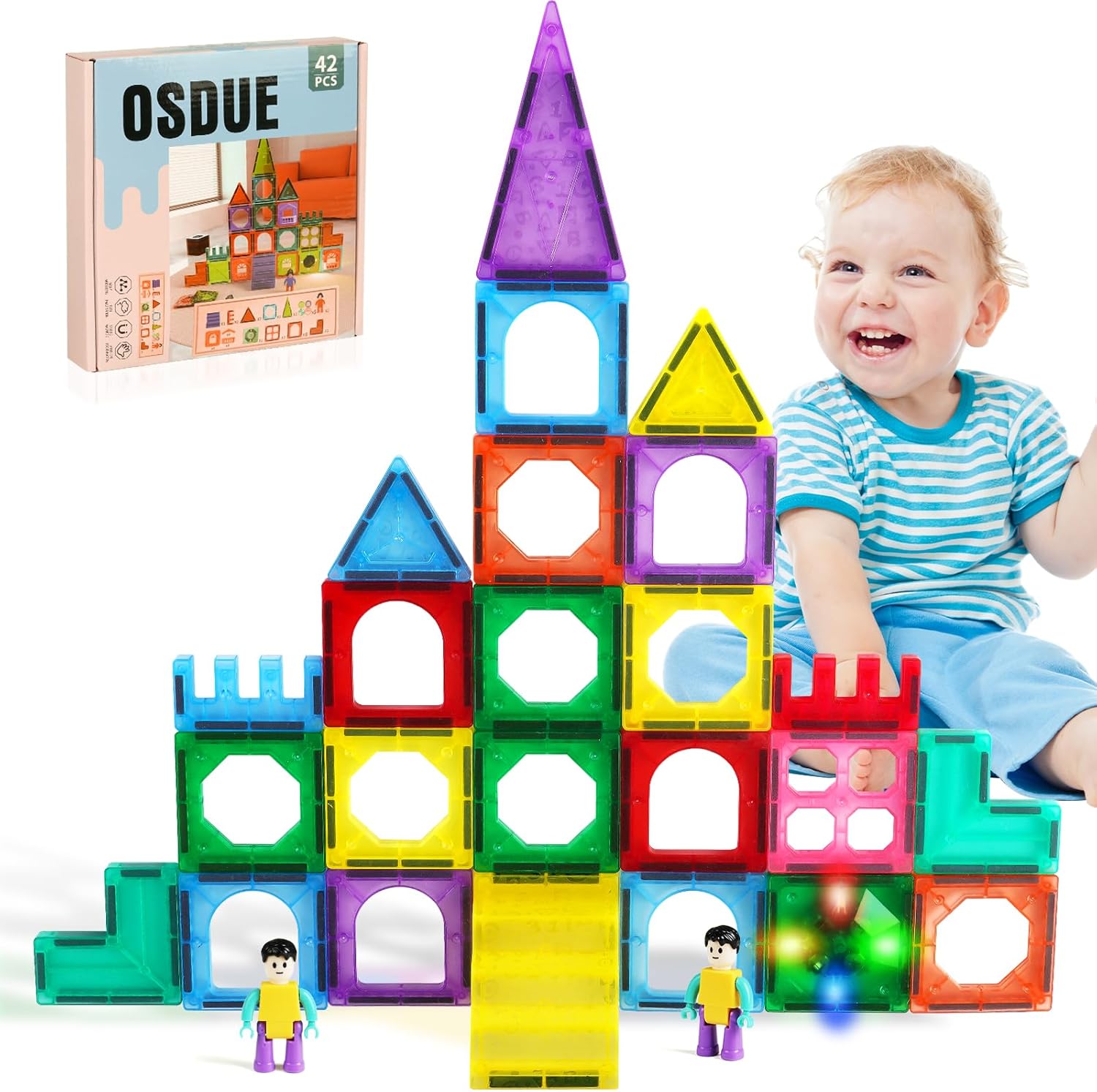 ⭐42 PIEZAS DE BLOQUES MAGNÉTICOS CONSTRUCCIÓN JUEGO NIÑOS⭐