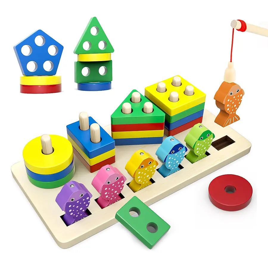 ⭐Juego De Pesca Magnético Y Encaje Juguete Madera Para Niños⭐