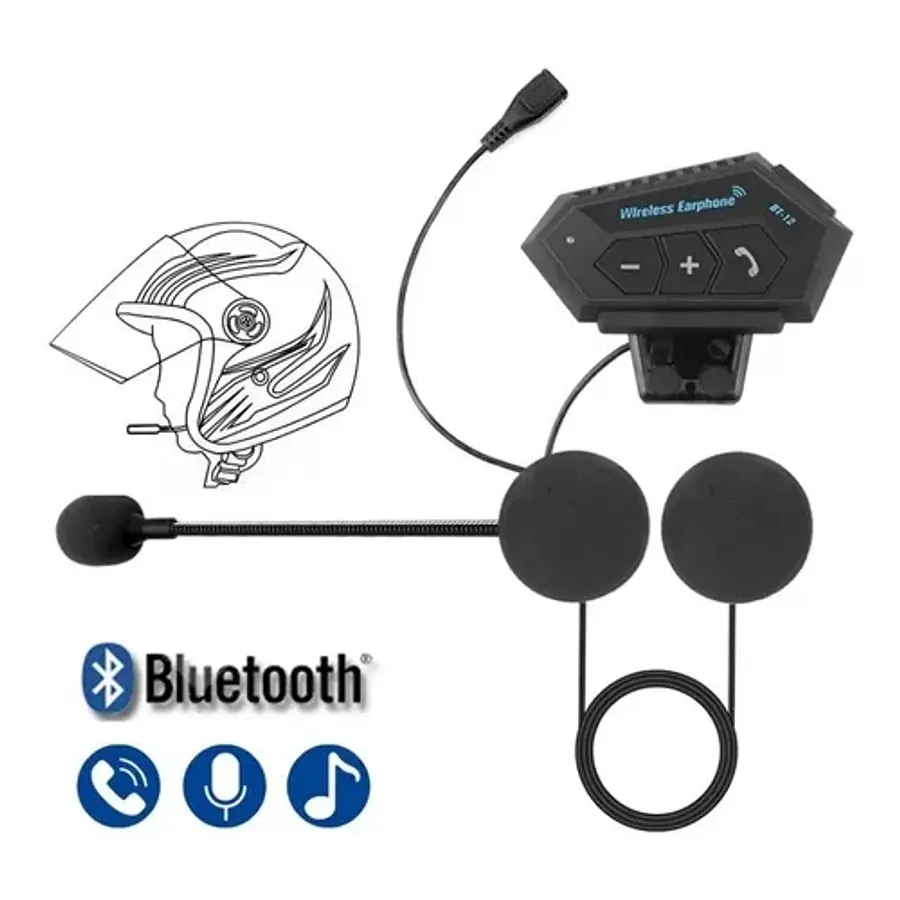 ⭐Audífono Casco Moto Auricular Bluetooth Llamada / Mp3⭐