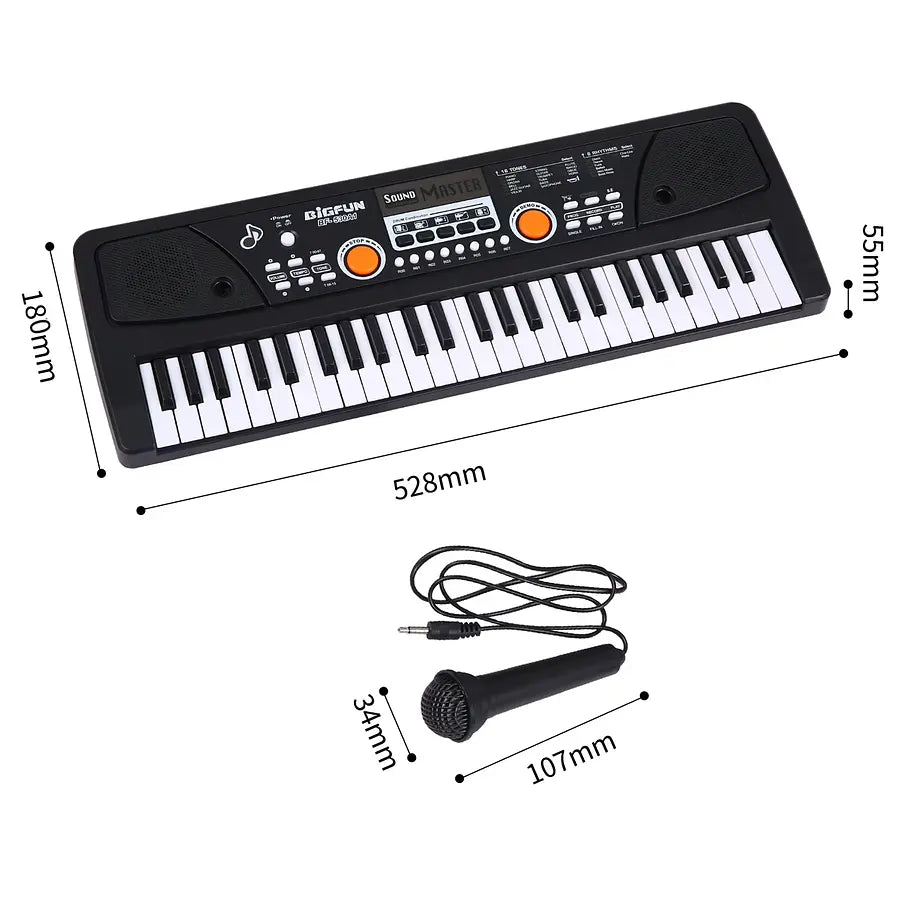 ⭐Piano Teclado Musical Eléctrico De 49 Teclas + Micrófono⭐