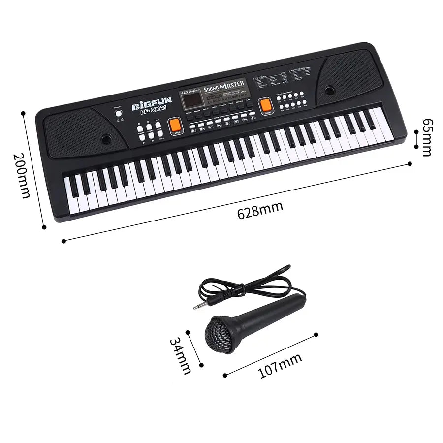 ⭐Piano Teclado Musical Eléctrico De 61 Teclas + Micrófono⭐