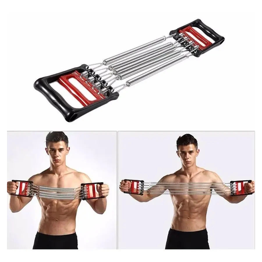 ⭐Extensor Con Manijas Pecho Brazos 5 Resortes Fitness⭐