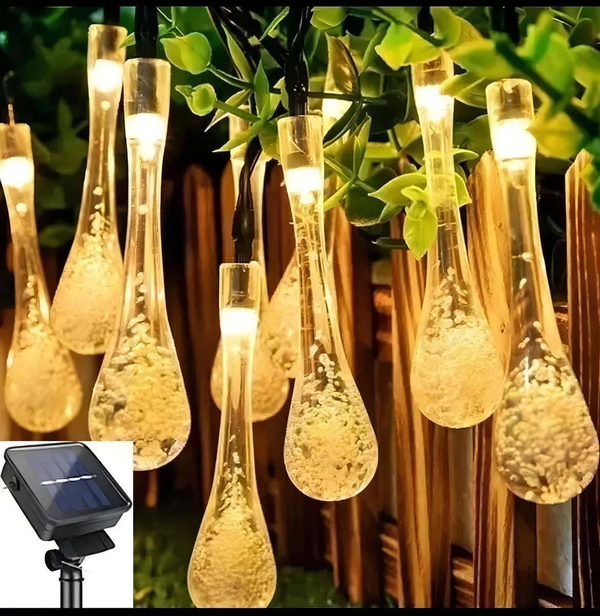 ⭐GUIRNALDA GOTA SOLAR 20 LED 6 METROS CÁLIDA⭐