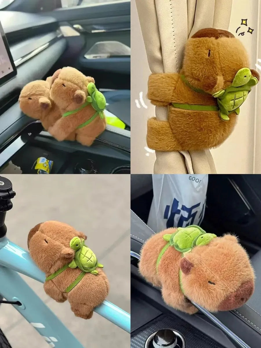 ⭐Peluche Brazalete de Abrazo Capibara con Mochila de tortuguita⭐