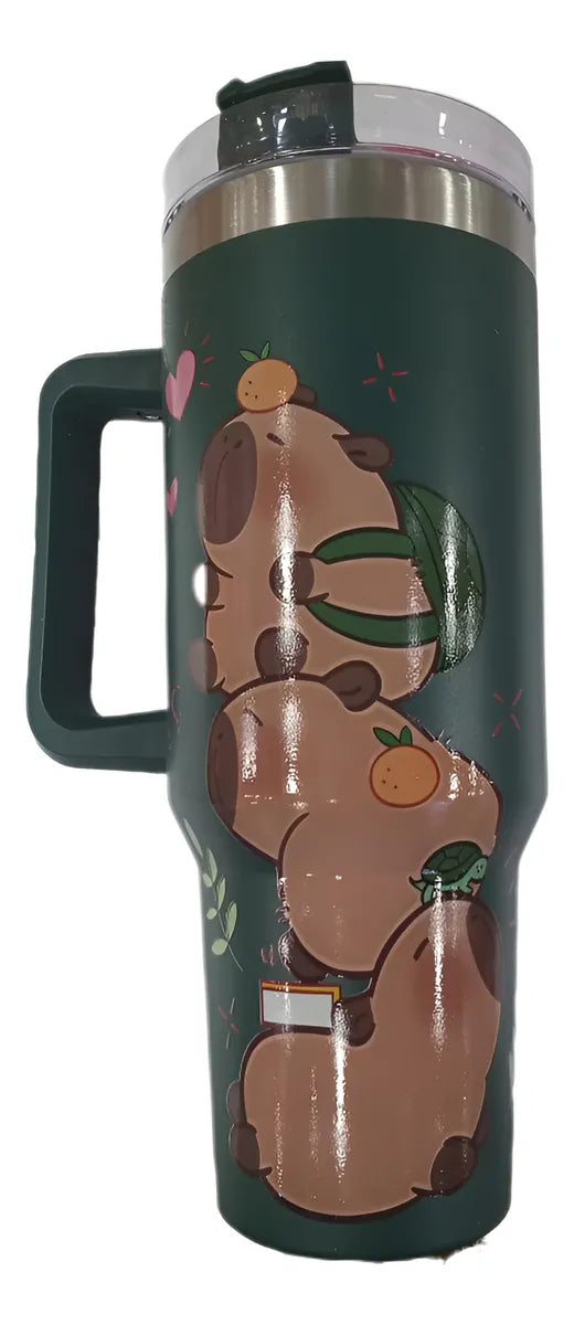 ⭐Vaso Térmico Mug taza de acero inoxidable doble boquilla con diseño y liso⭐