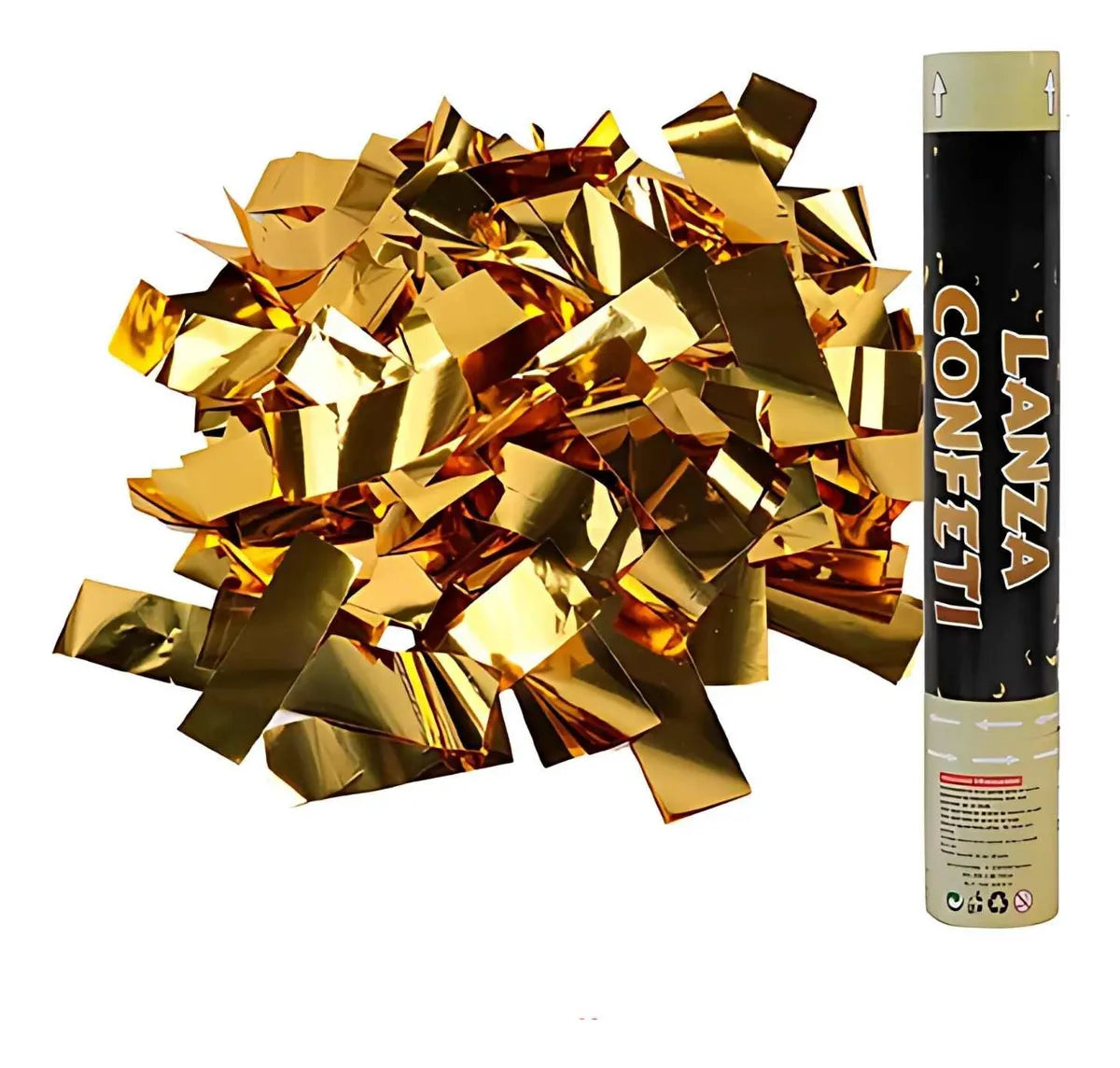 ⭐Lanzador de Confeti Dorado Tubo 40cm Cotillón Fiesta⭐