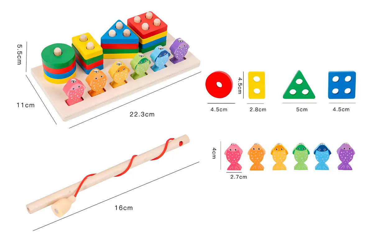 ⭐Juego De Pesca Magnético Y Encaje Juguete Madera Para Niños⭐