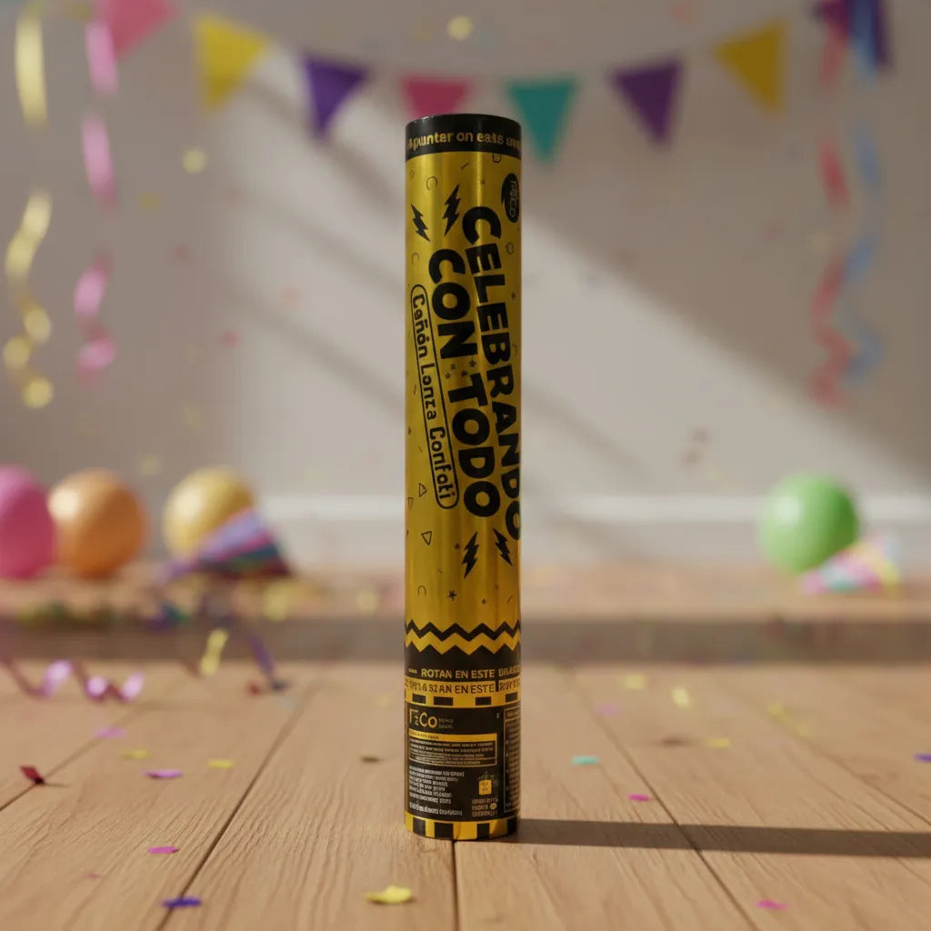 ⭐Lanzador de Confeti Dorado Tubo 40cm Cotillón Fiesta⭐