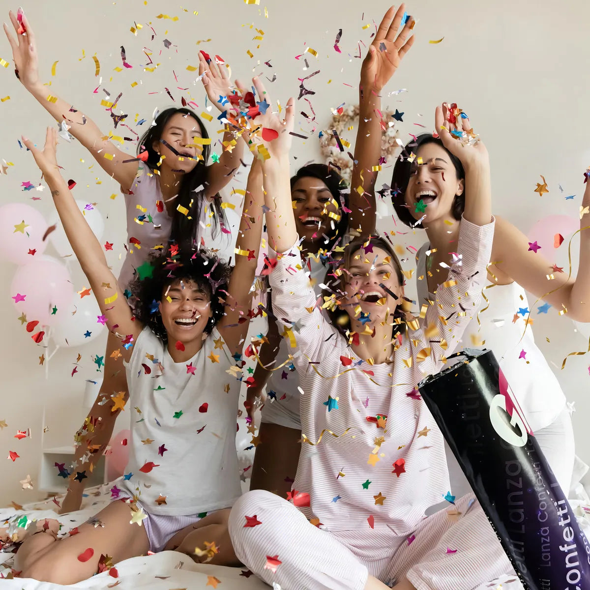 ⭐Lanzador de Confeti Plateado Tubo 40cm Cotillón Fiesta⭐