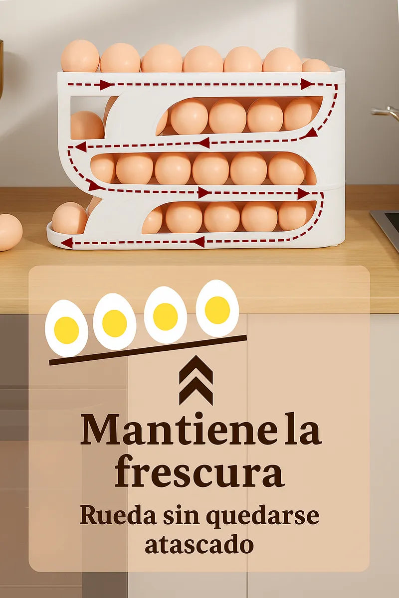 ⭐Huevera - Dispensador Organizador De 4 Niveles Blanco⭐