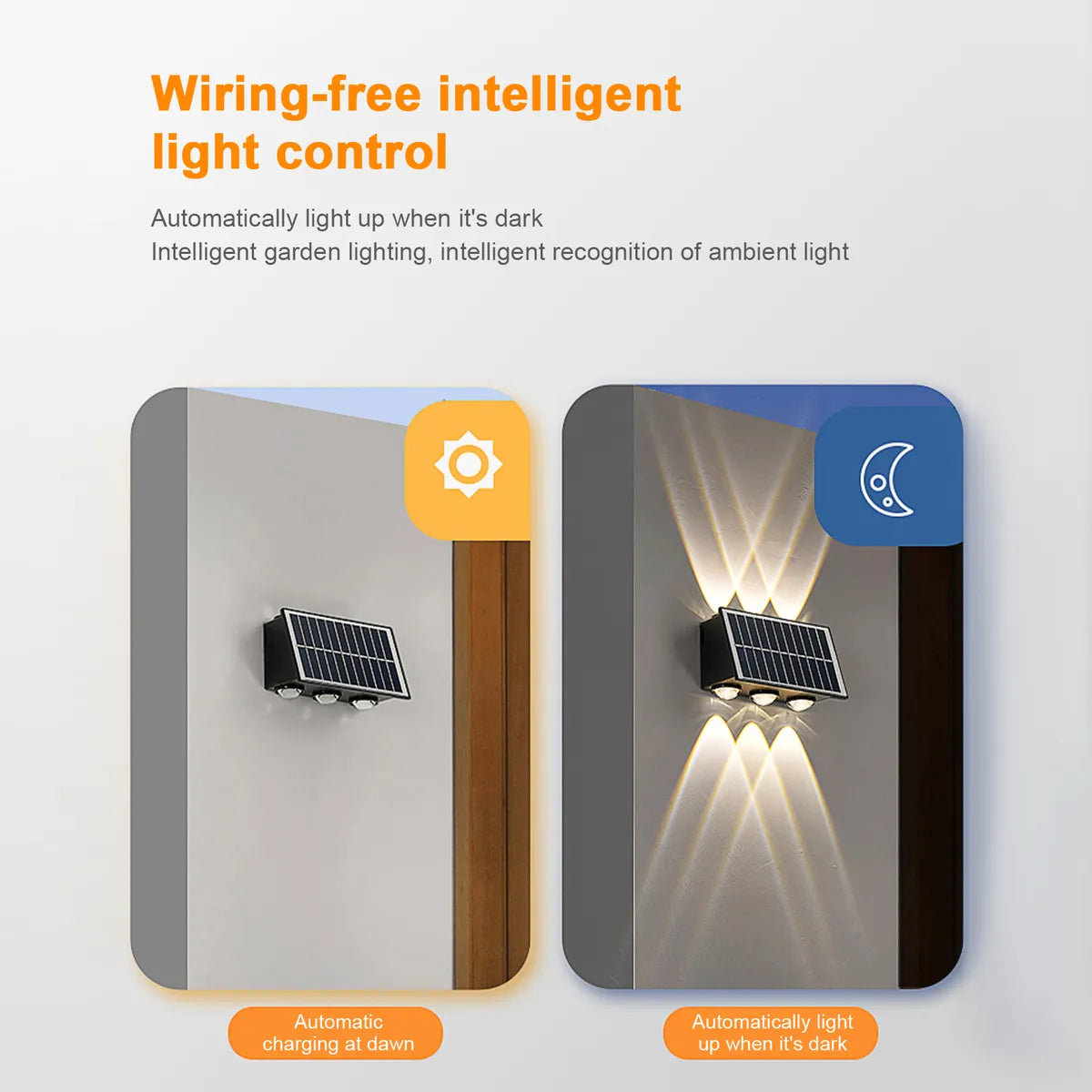 ⭐Aplique Solar Bidireccional Impermeable 6 LED⭐