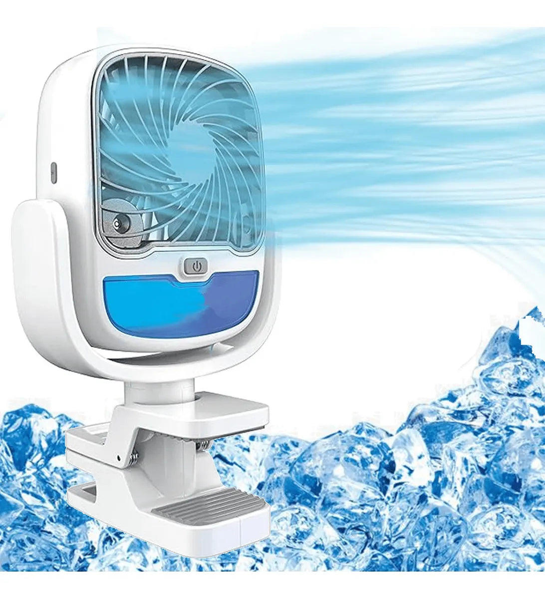 ⭐VENTILADOR INALÁMBRICO CON HUMIDIFICADOR RECARGABLE Y CON PINZA DE FIJACIÓN⭐
