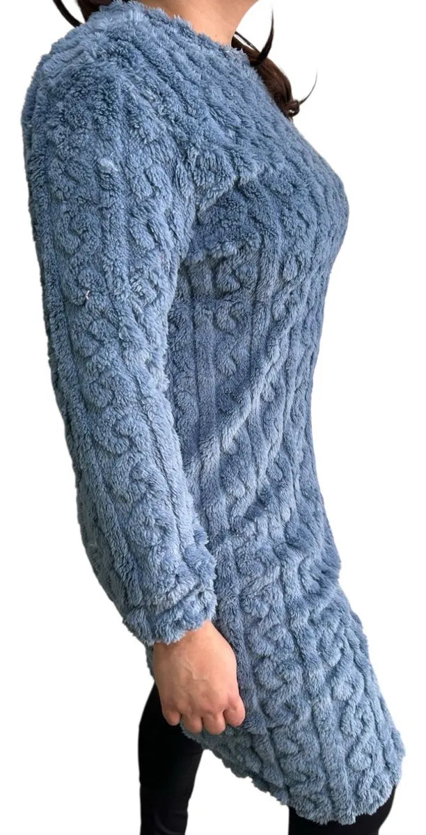 ⭐Pijama largo de Invierno Mujer, Trenzado Peludo Suave Talla M/L XL/2XL⭐