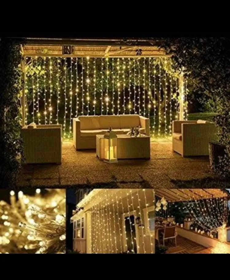 ⭐CORTINA DE LUCES 3x2 METROS CÁLIDA CON ENCHUFE⭐