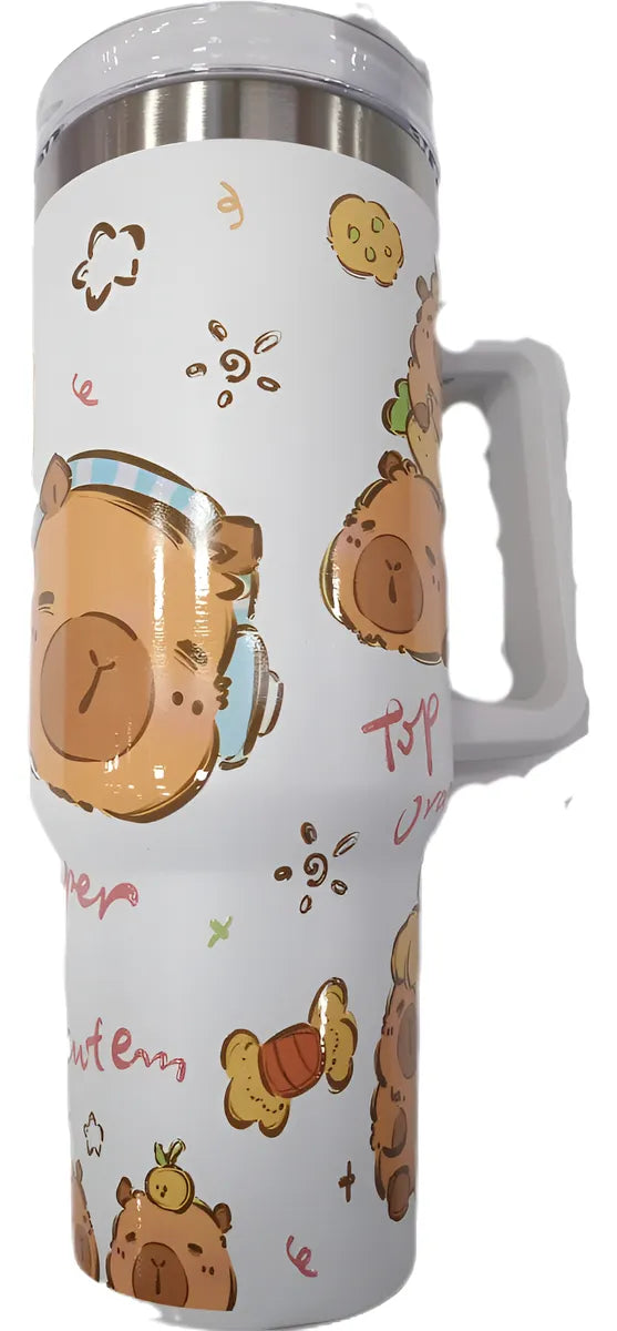 ⭐Vaso Térmico Mug taza de acero inoxidable doble boquilla con diseño y liso⭐