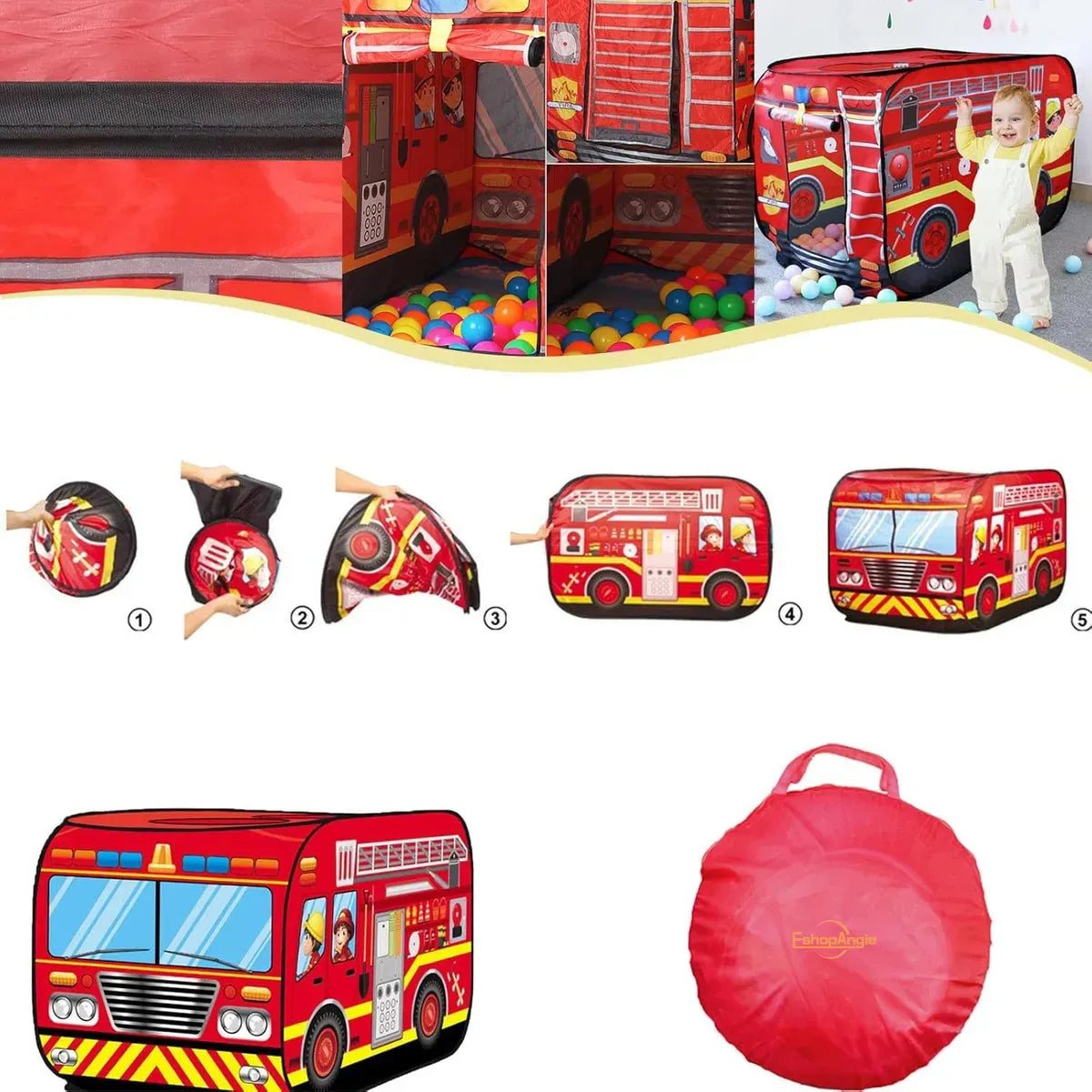 ⭐Carpa Infantil De Bombero Plegable Para Niños Niñas Verano⭐