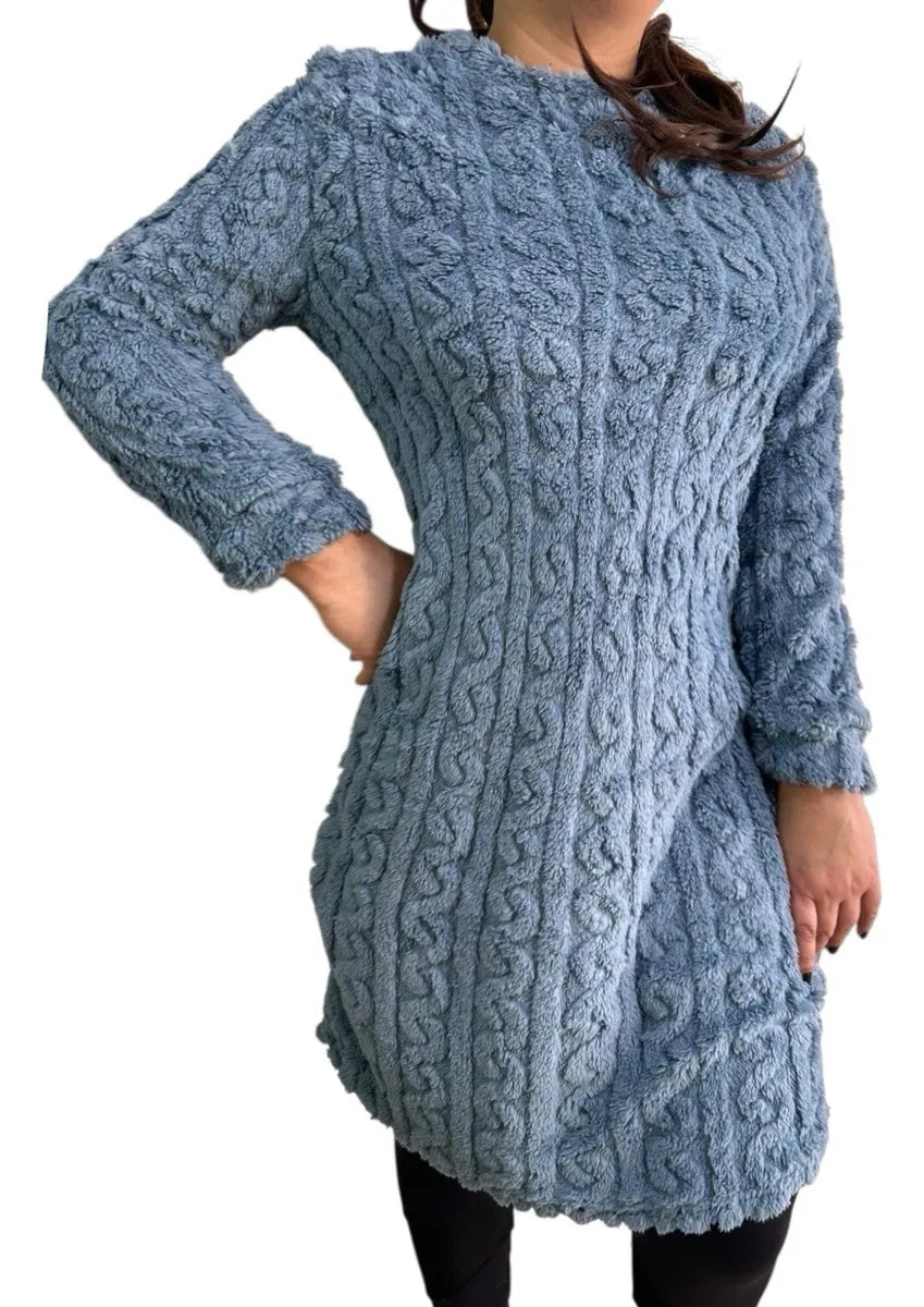 ⭐Pijama largo de Invierno Mujer, Trenzado Peludo Suave Talla M/L XL/2XL⭐