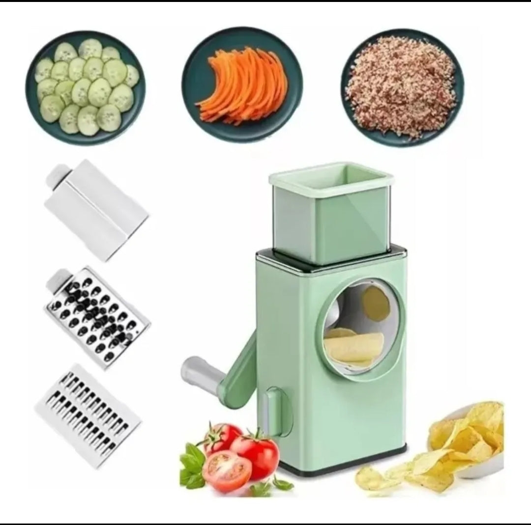 (VIDEO🎞)⭐Cortador tambor giratorio de verduras 3 en 1, corta, pica y muele⭐