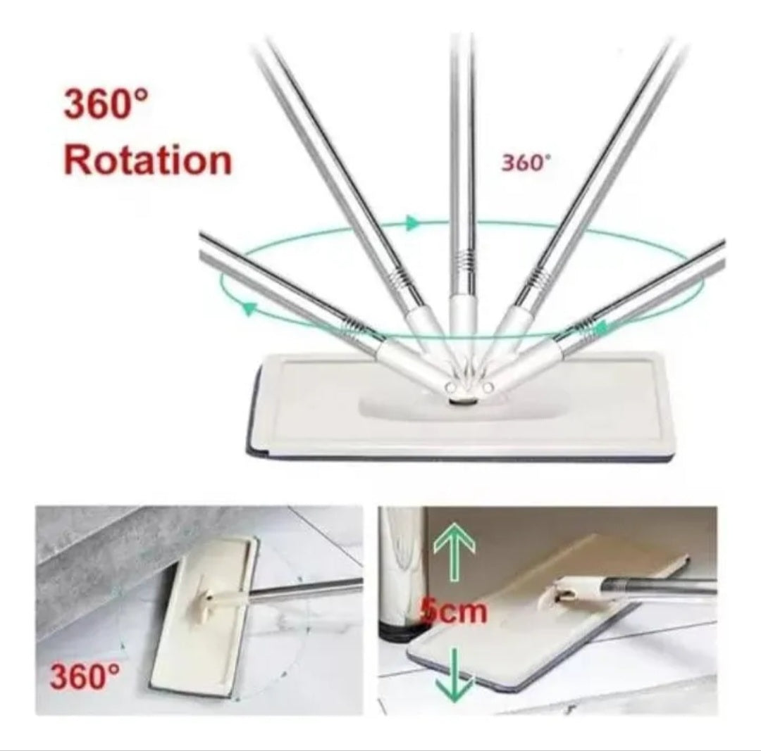 ⭐️Set trapeador 2 almohadillas, mopa plana de microfibra con cubo estrujador⭐️