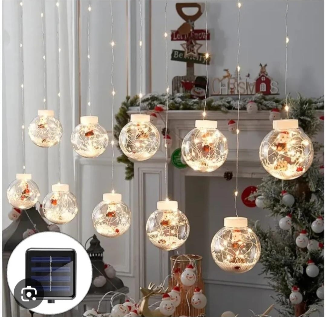 ⭐️Guirnalda cascadas LUZ DE ADA Y ESFERAS NAVIDEÑAS⭐️