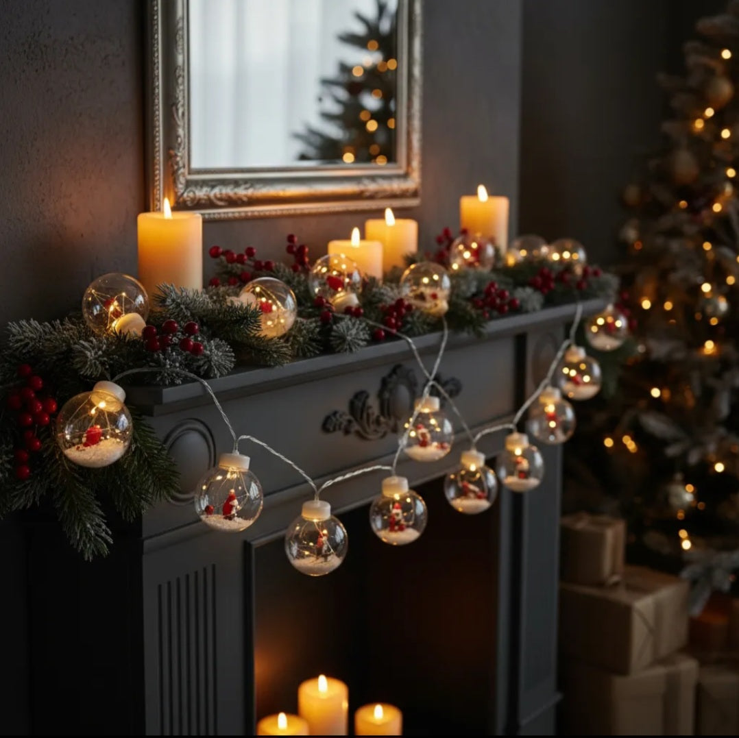 ⭐️Guirnalda cascadas LUZ DE ADA Y ESFERAS NAVIDEÑAS⭐️