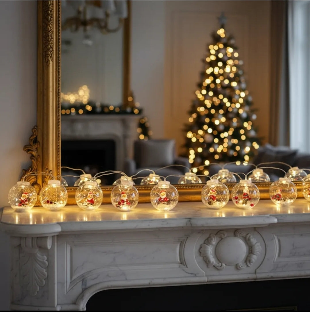 ⭐️Guirnalda cascadas LUZ DE ADA Y ESFERAS NAVIDEÑAS⭐️