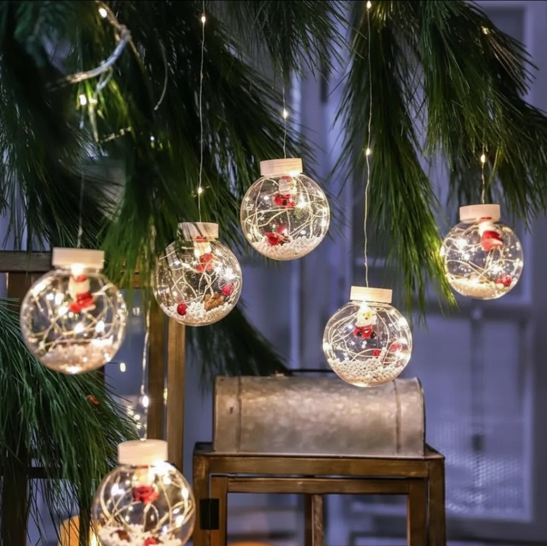 ⭐️Guirnalda cascadas LUZ DE ADA Y ESFERAS NAVIDEÑAS⭐️