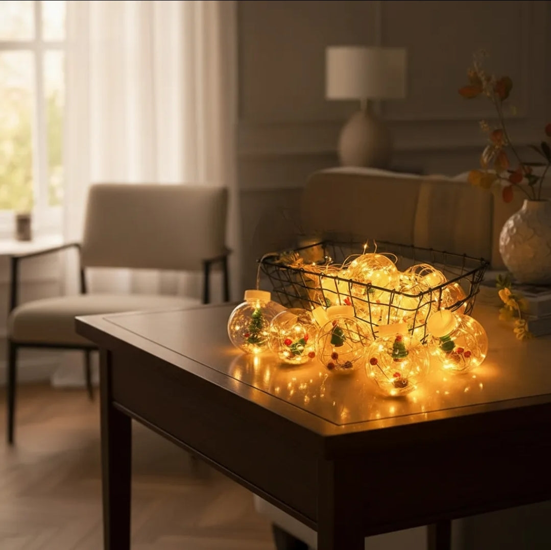 ⭐️Guirnalda cascadas LUZ DE ADA Y ESFERAS NAVIDEÑAS⭐️