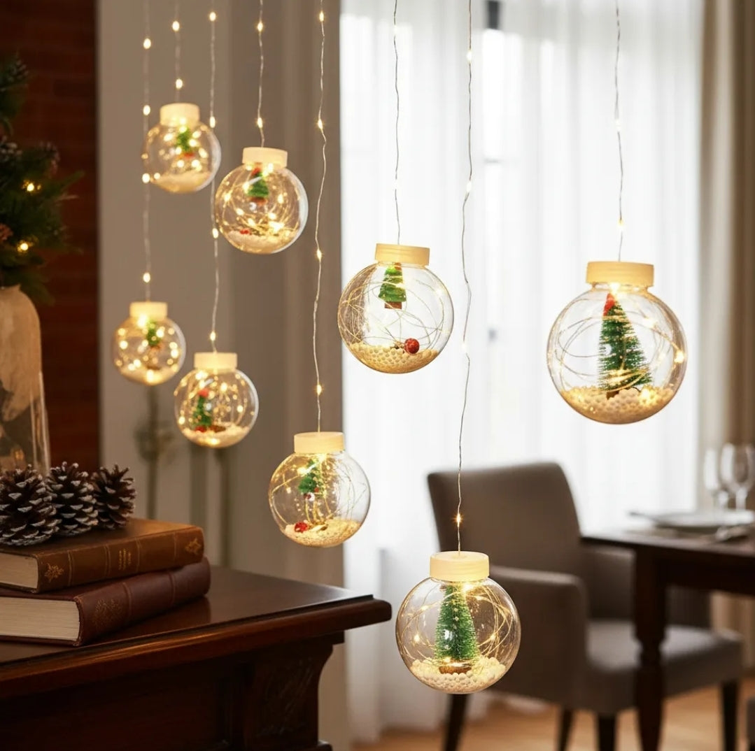 ⭐️Guirnalda cascadas LUZ DE ADA Y ESFERAS NAVIDEÑAS⭐️